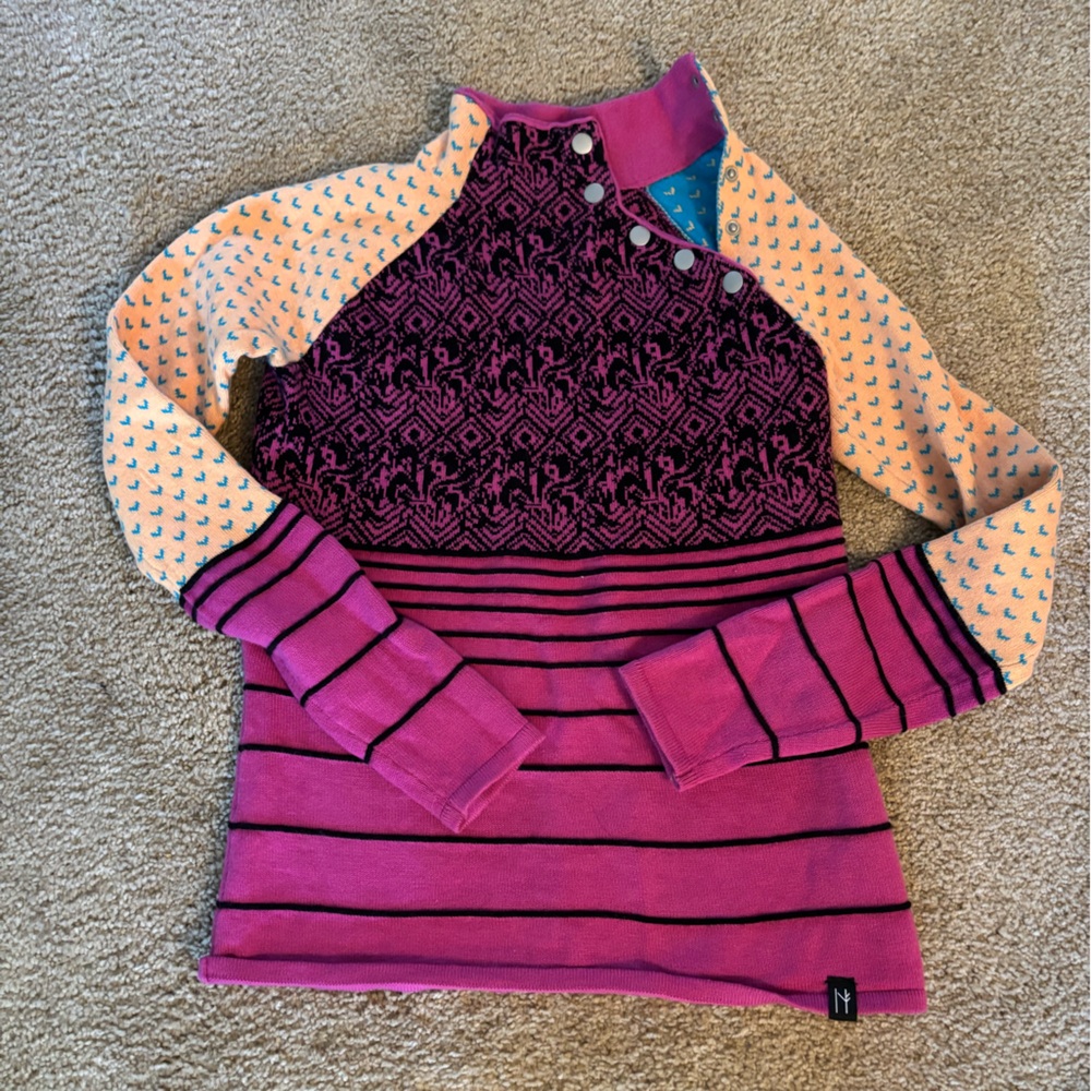Never Fair Isle Ski Sweater smalle EUC